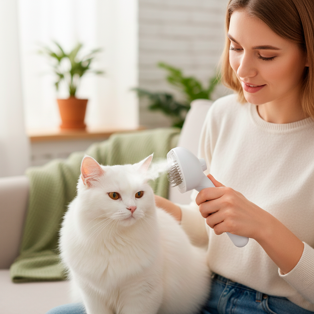 Cepillo de vapor 3 en 1 para gatos, cepillo de vapor para mascotas de pelo largo o corto para perros y gatos