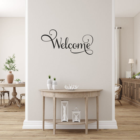 Decor - Welcome Removable Vinyl Wall Decal - Easy Peel and Stick Wall Art-0