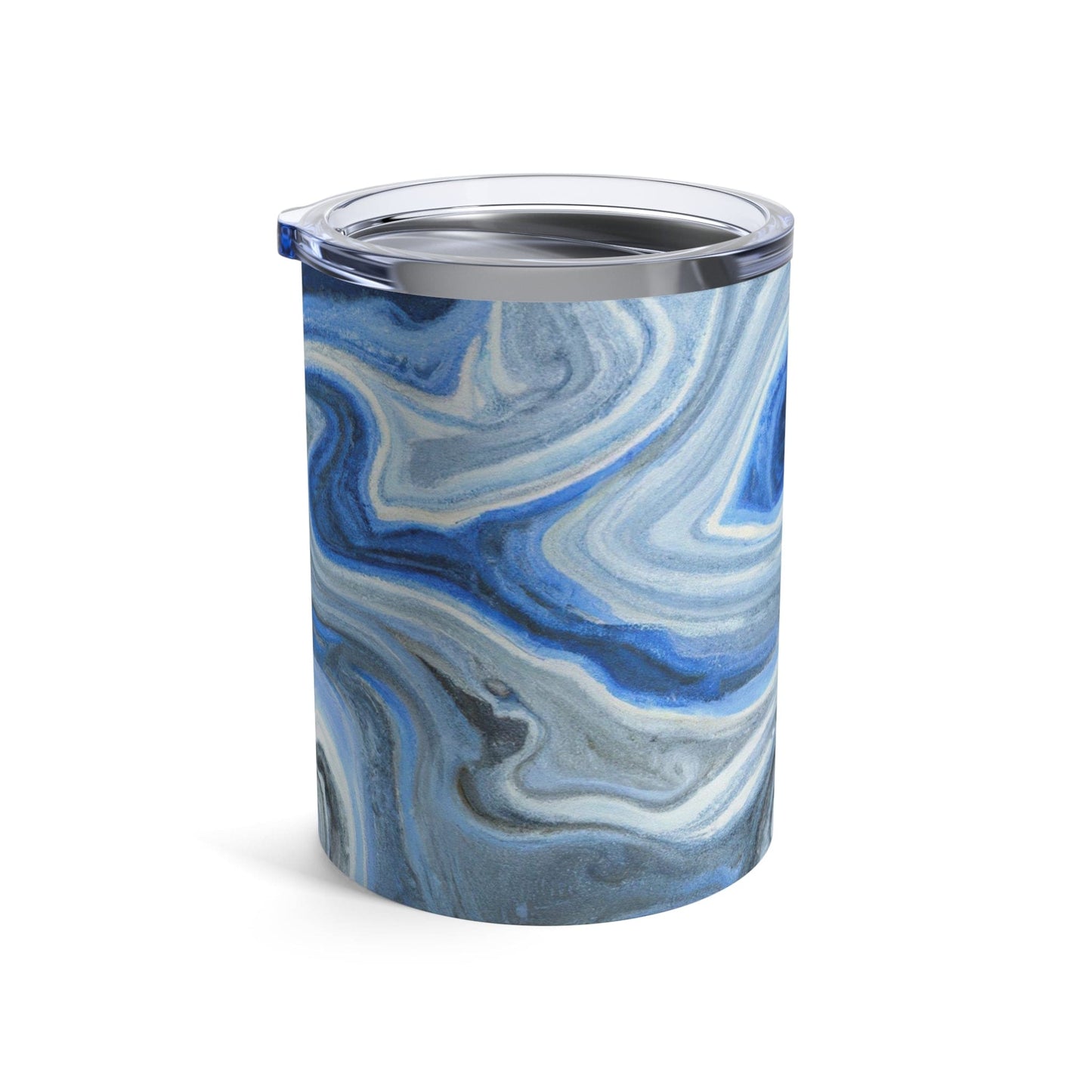 Insulated Tumbler 10oz Blue White Grey Marble Pattern-3