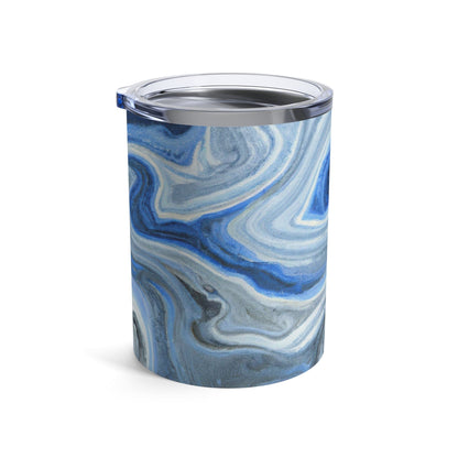Insulated Tumbler 10oz Blue White Grey Marble Pattern-3