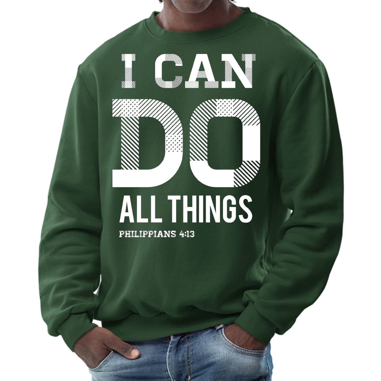Mens Graphic Sweatshirt - i can do All Things Philippians 4:13-5