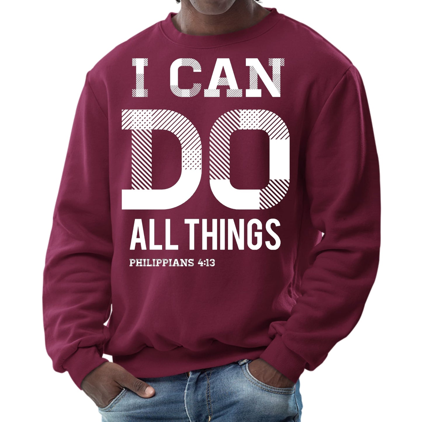 Mens Graphic Sweatshirt - i can do All Things Philippians 4:13-4