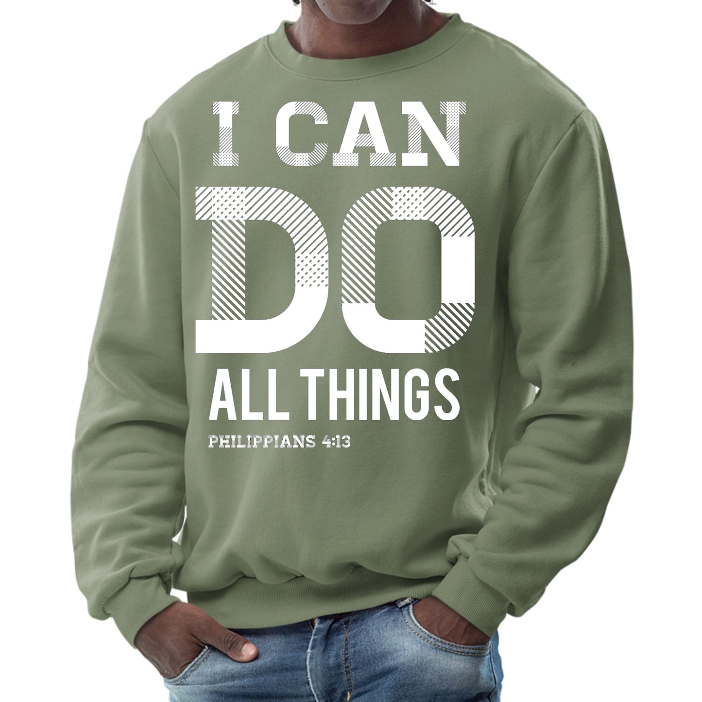 Mens Graphic Sweatshirt - i can do All Things Philippians 4:13-7
