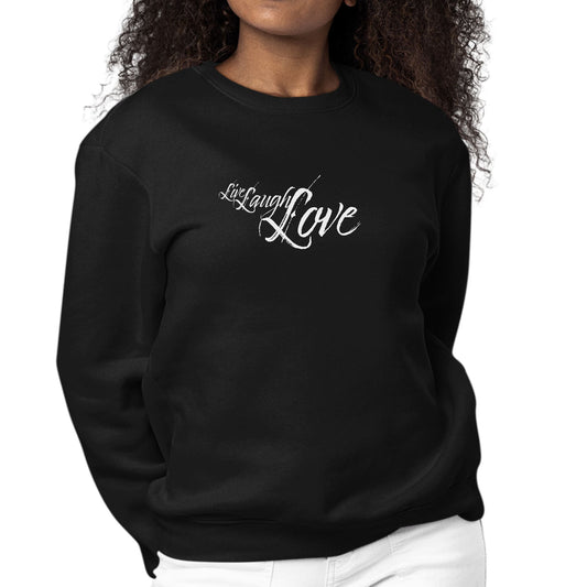 Womens Graphic Sweatshirt Live Laugh Love Light Grey-0